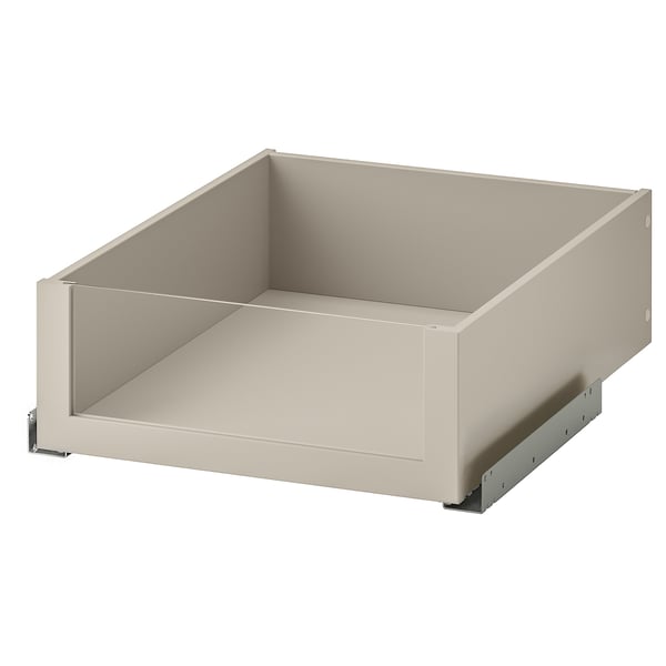 KOMPLEMENT drawer with glass front, grey-beige, 50x58 cm