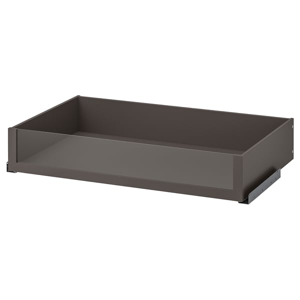 KOMPLEMENT drawer with glass front, dark grey, 100x58 cm