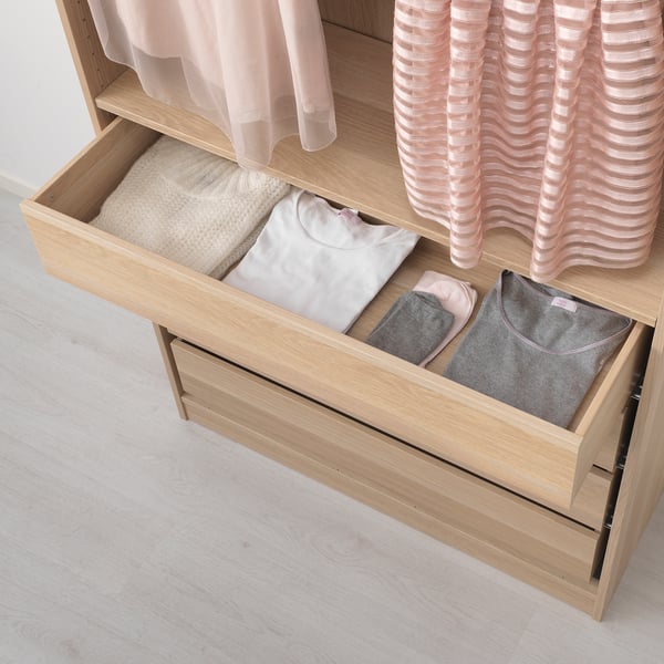 KOMPLEMENT - KOMPLEMENT Drawer, white stained oak effect, 100x35 cm