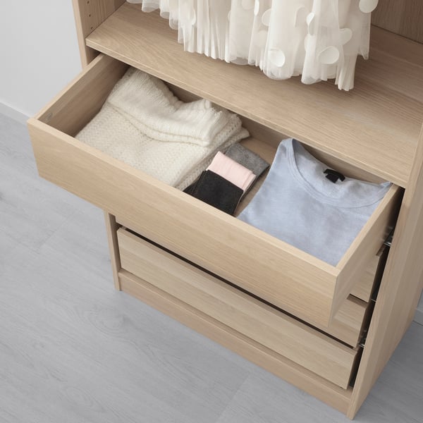 KOMPLEMENT drawer, white stained oak effect, 75x35 cm