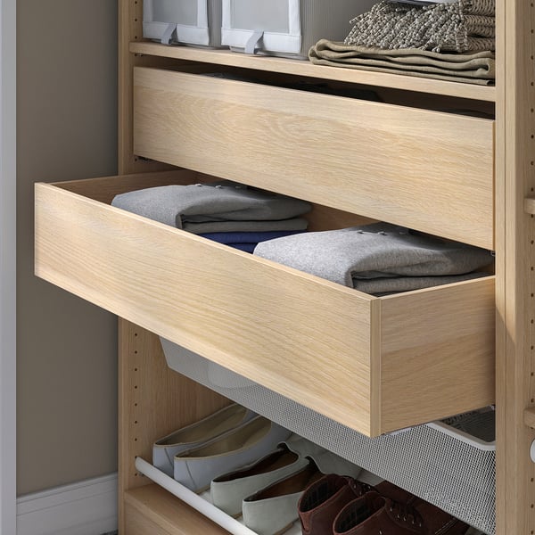 KOMPLEMENT drawer, white stained oak effect, 100x35 cm