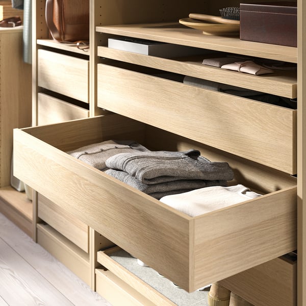 KOMPLEMENT - KOMPLEMENT Drawer, white stained oak effect, 100x58 cm