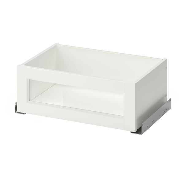KOMPLEMENT drawer with framed glass front, white, 50x35 cm