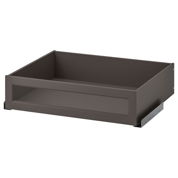 KOMPLEMENT - KOMPLEMENT Drawer with framed glass front, dark grey, 75x58 cm