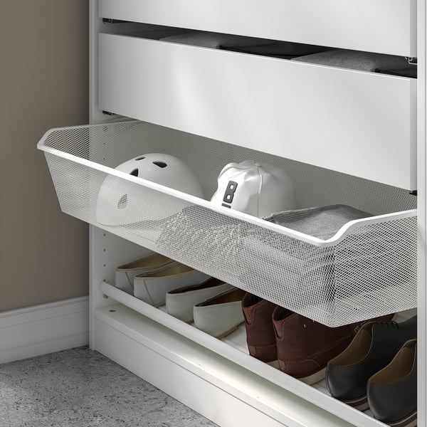 KOMPLEMENT mesh basket, white, 100x35 cm