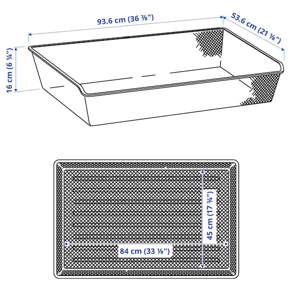 KOMPLEMENT - Mesh basket, white, 100x58 cm