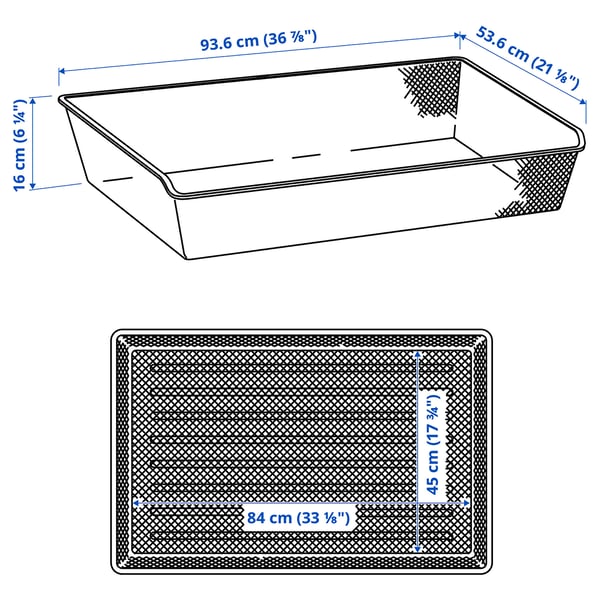 KOMPLEMENT mesh basket, white, 100x58 cm