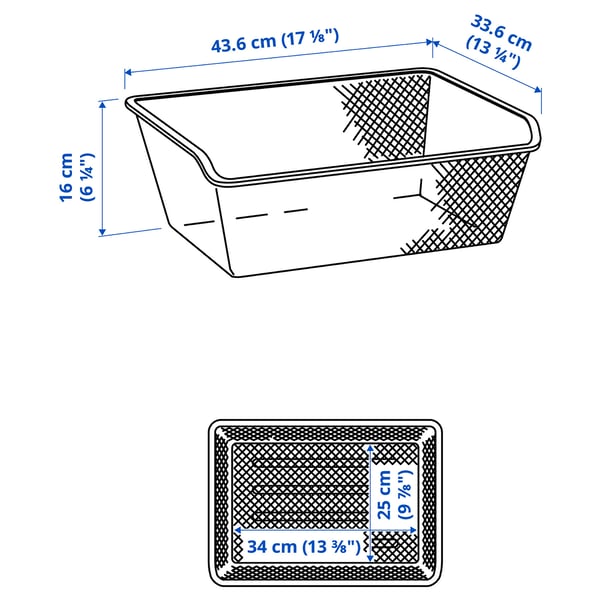 KOMPLEMENT mesh basket, white, 50x35 cm