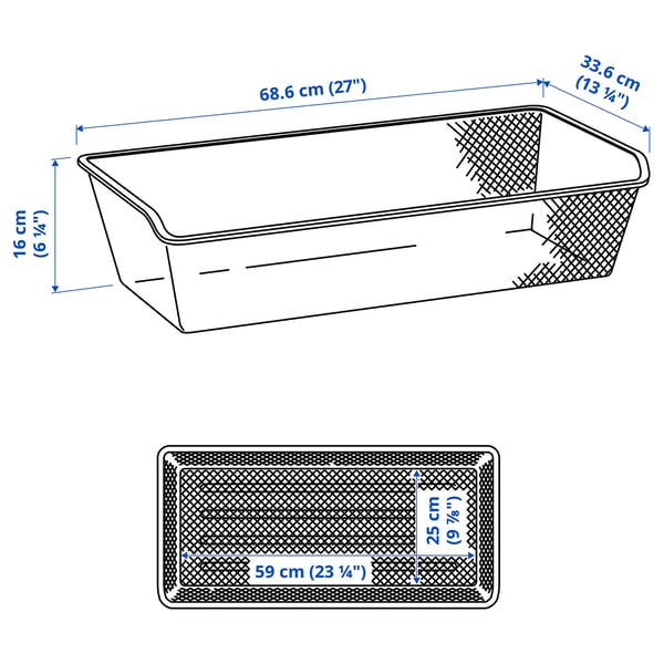 KOMPLEMENT mesh basket, white, 75x35 cm