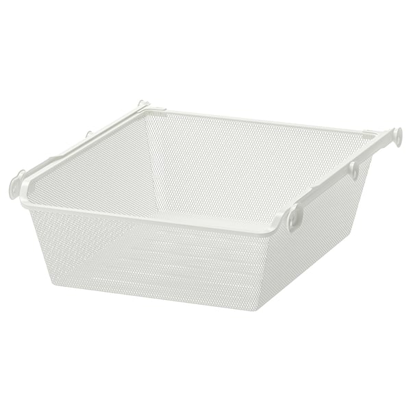 KOMPLEMENT mesh basket with pull-out rail, white, 50x58 cm