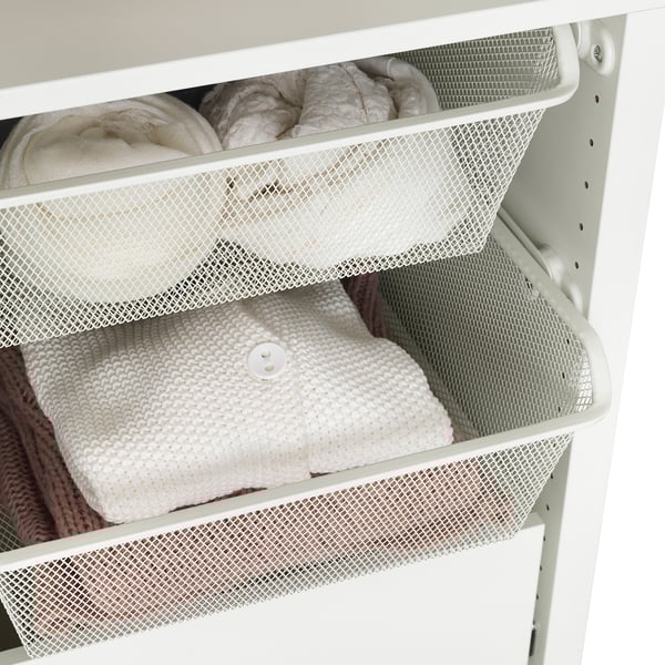KOMPLEMENT - KOMPLEMENT Mesh basket with pull-out rail, white, 50x58 cm