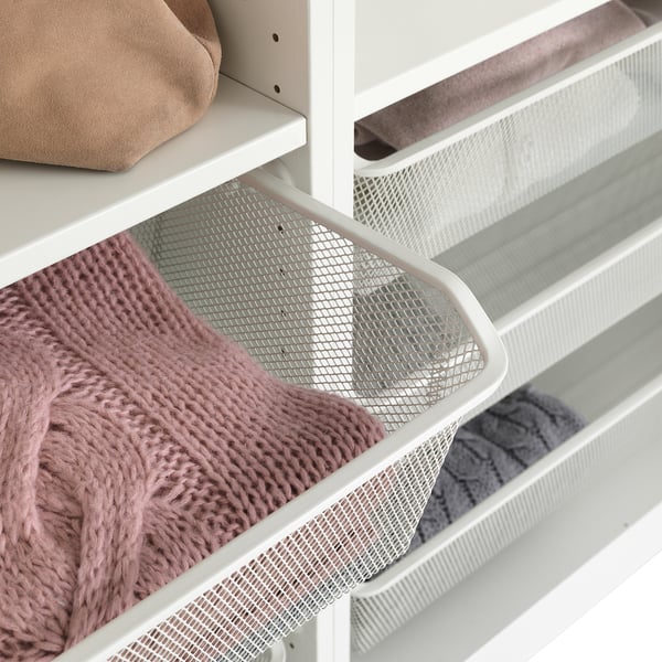 KOMPLEMENT - KOMPLEMENT Mesh basket with pull-out rail, white, 50x35 cm