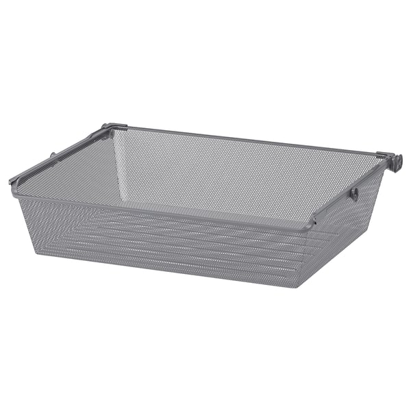 KOMPLEMENT mesh basket with pull-out rail, dark grey, 75x58 cm