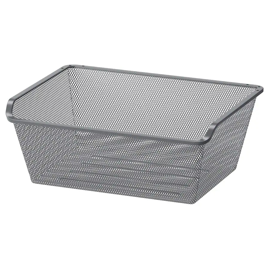 KOMPLEMENT Mesh basket, dark grey, 50x35 cm