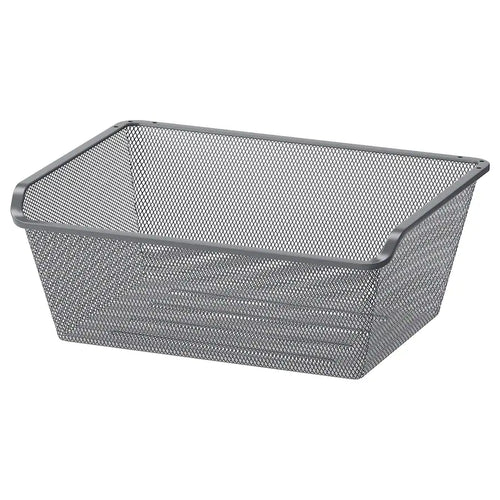 KOMPLEMENT Mesh basket, dark grey, 50x35 cm