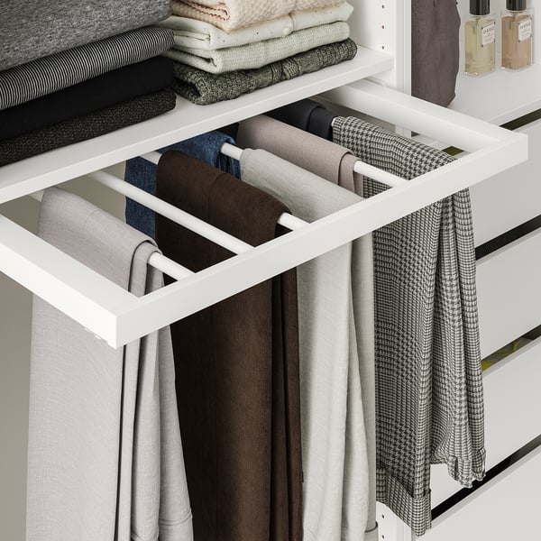 KOMPLEMENT - KOMPLEMENT Pull-out trouser hanger, white, 75x58 cm
