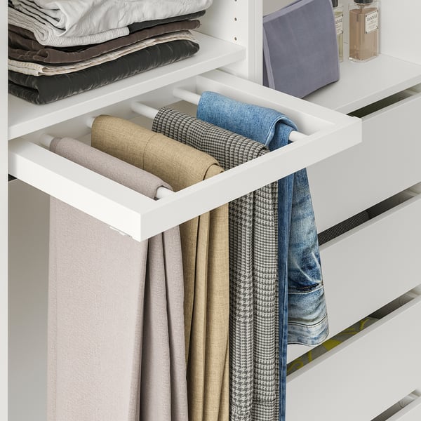 KOMPLEMENT pull-out trouser hanger, white, 50x35 cm