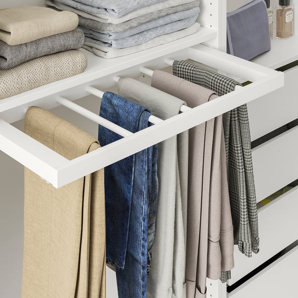 KOMPLEMENT - KOMPLEMENT Pull-out trouser hanger, white, 75x35 cm