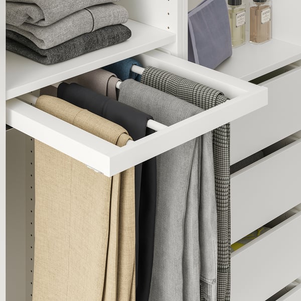 KOMPLEMENT pull-out trouser hanger, white, 50x58 cm