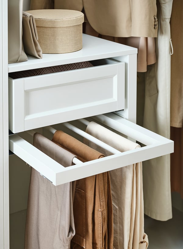 KOMPLEMENT pull-out trouser hanger, white, 50x58 cm