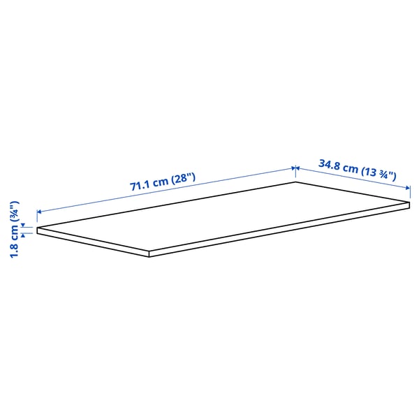 KOMPLEMENT shelf, white stained oak effect, 75x35 cm