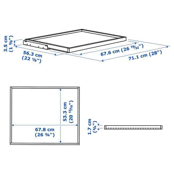 KOMPLEMENT pull-out tray, white, 75x58 cm