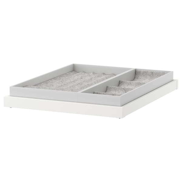 KOMPLEMENT pull-out tray with insert, dark grey/light grey, 50x58 cm