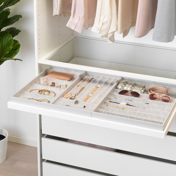 KOMPLEMENT pull-out tray with insert, white, 100x58 cm