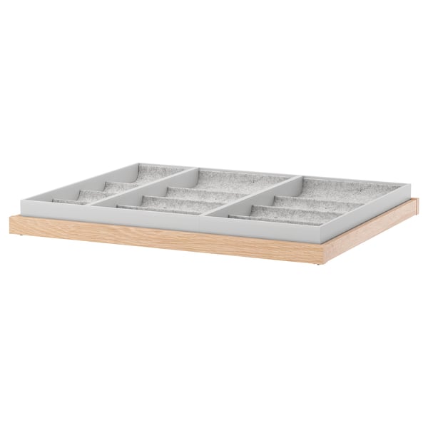 KOMPLEMENT - KOMPLEMENT Pull-out tray with insert, white stained oak effect, 75x58 cm