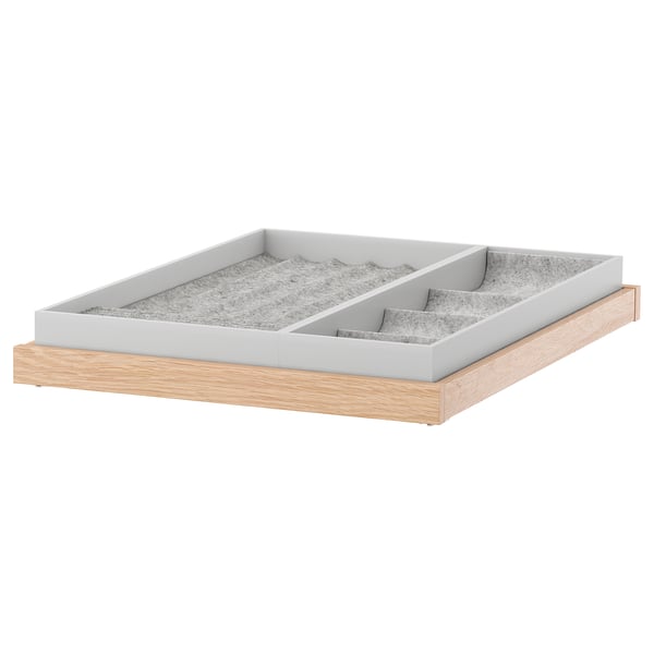 KOMPLEMENT pull-out tray with insert, white stained oak effect, 50x58 cm