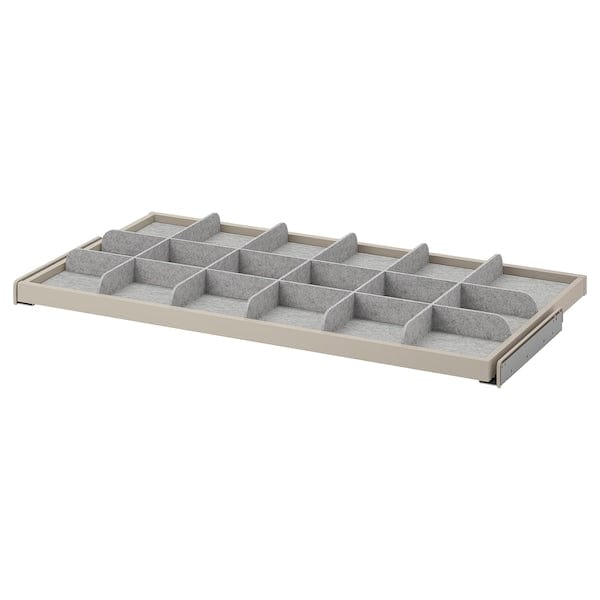 Ikea KOMPLEMENT - Pull-out tray with divider, grey-beige/light grey, 100x58 cm