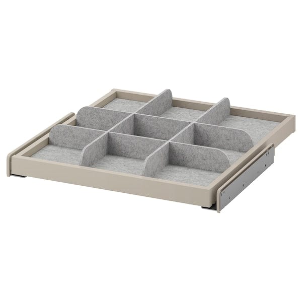 Ikea KOMPLEMENT - Pull-out tray with divider, grey-beige/light grey, 50x58 cm