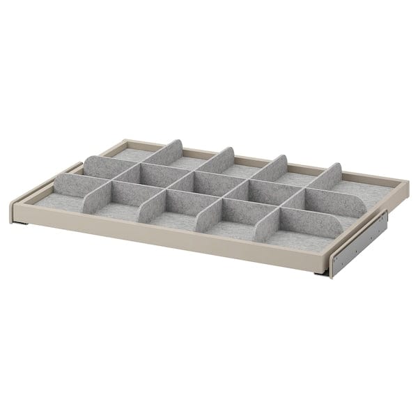 Ikea KOMPLEMENT - Pull-out tray with divider, grey-beige/light grey, 75x58 cm