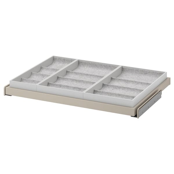 Ikea KOMPLEMENT - Pull-out tray with insert, grey-beige/light grey, 75x58 cm