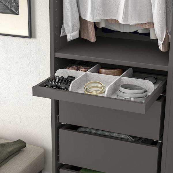 Ikea KOMPLEMENT - Pull-out tray with divider, dark grey/light grey, 50x35 cm