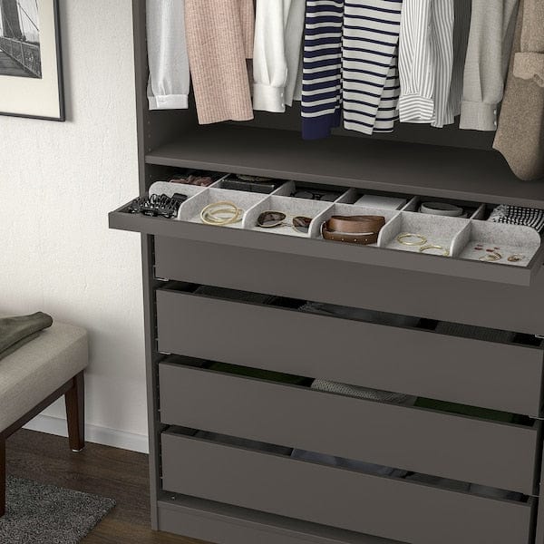 Ikea KOMPLEMENT - Pull-out tray with divider, dark grey/light grey, 100x35 cm