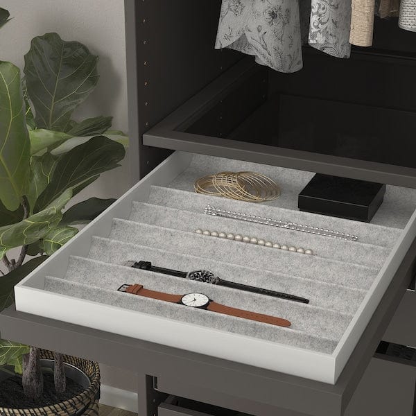 Ikea KOMPLEMENT - Pull-out tray with insert, dark grey/light grey, 50x58 cm