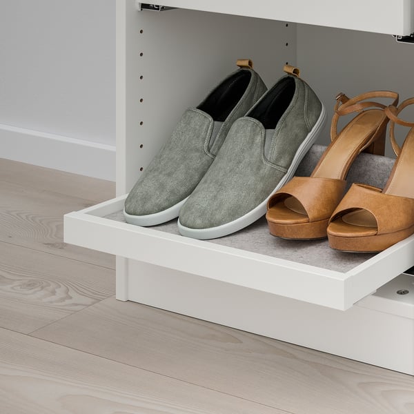KOMPLEMENT - KOMPLEMENT Pull-out tray with shoe insert, white/light grey, 50x35 cm