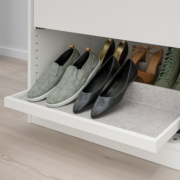 KOMPLEMENT pull-out tray with shoe insert, white/light grey, 75x58 cm