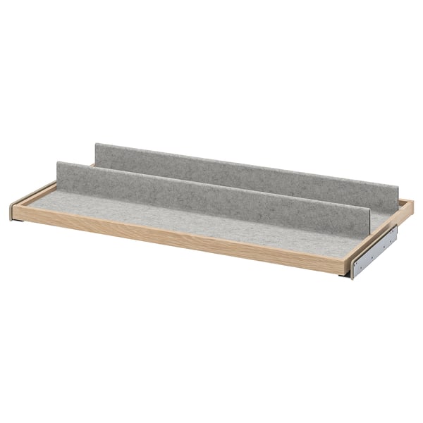 KOMPLEMENT - KOMPLEMENT Pull-out tray with shoe insert, white stained oak effect/light grey, 100x58 cm
