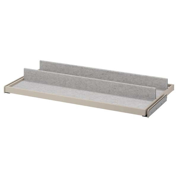 KOMPLEMENT pull-out tray with shoe insert, grey-beige/light grey, 100x58 cm