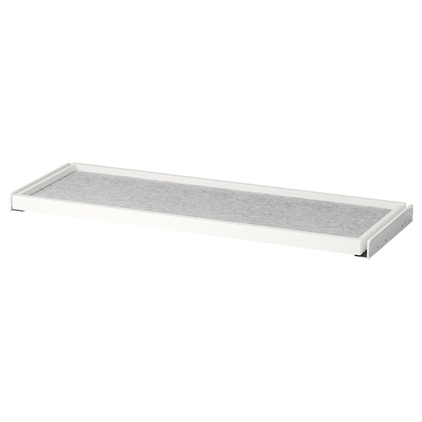 KOMPLEMENT pull-out tray with drawer mat, white/light grey, 100x35 cm