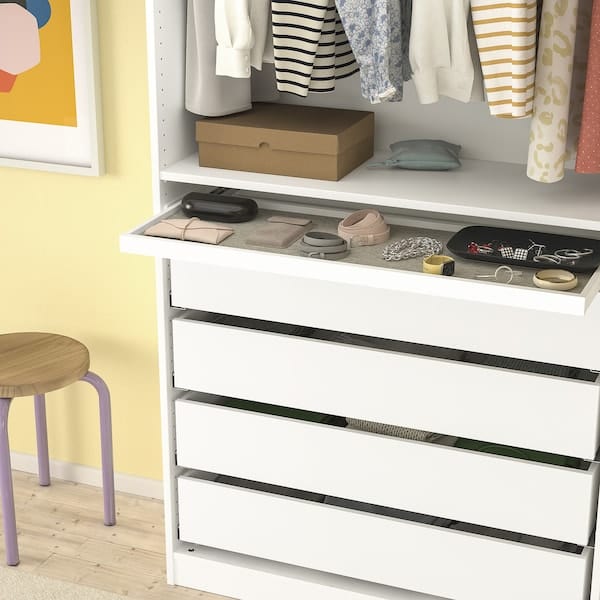 Ikea KOMPLEMENT - Pull-out tray with drawer mat, white/light grey, 100x35 cm
