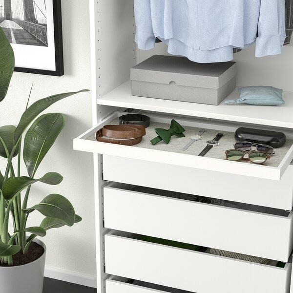 Ikea KOMPLEMENT - Pull-out tray with drawer mat, white/light grey, 75x35 cm