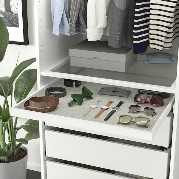 Ikea KOMPLEMENT - Pull-out tray with drawer mat, white/light grey, 75x58 cm