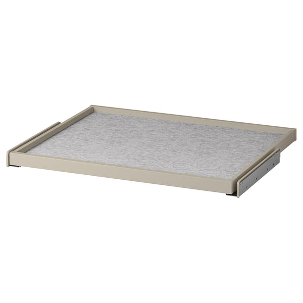 KOMPLEMENT pull-out tray with drawer mat, grey-beige/light grey, 75x58 cm