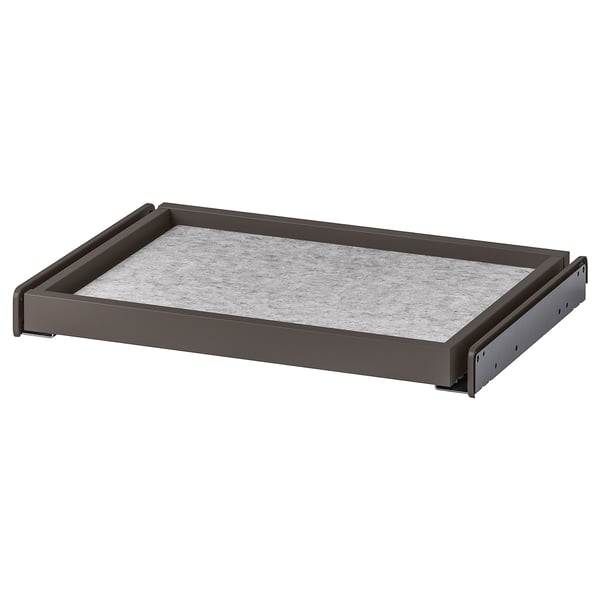 KOMPLEMENT pull-out tray with drawer mat, dark grey/light grey, 50x35 cm