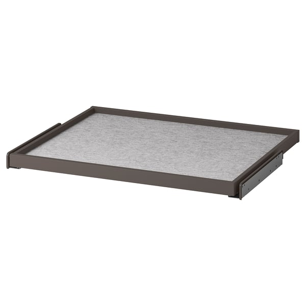 KOMPLEMENT pull-out tray with drawer mat, dark grey/light grey, 75x58 cm