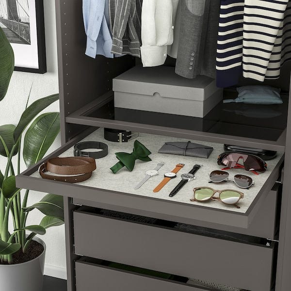 Ikea KOMPLEMENT - Pull-out tray with drawer mat, dark grey/light grey, 75x58 cm