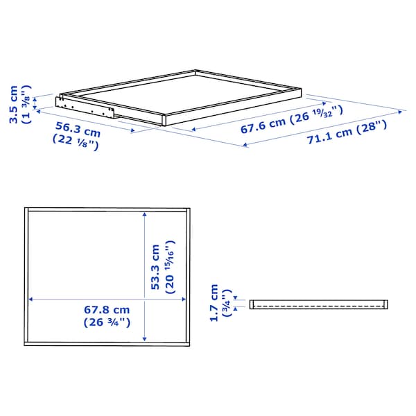 Ikea KOMPLEMENT - Pull-out tray, white stained oak effect, 75x58 cm